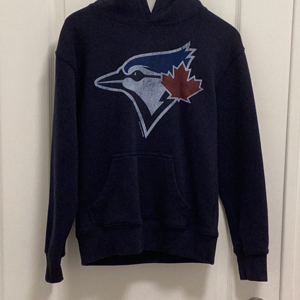 Boys Distressed Bluejays hoodie, size M